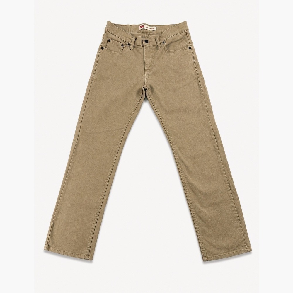 Levi's 514 Straight Leg Pants Womens Tan Khaki Twill Denim Jeans Excellent 27